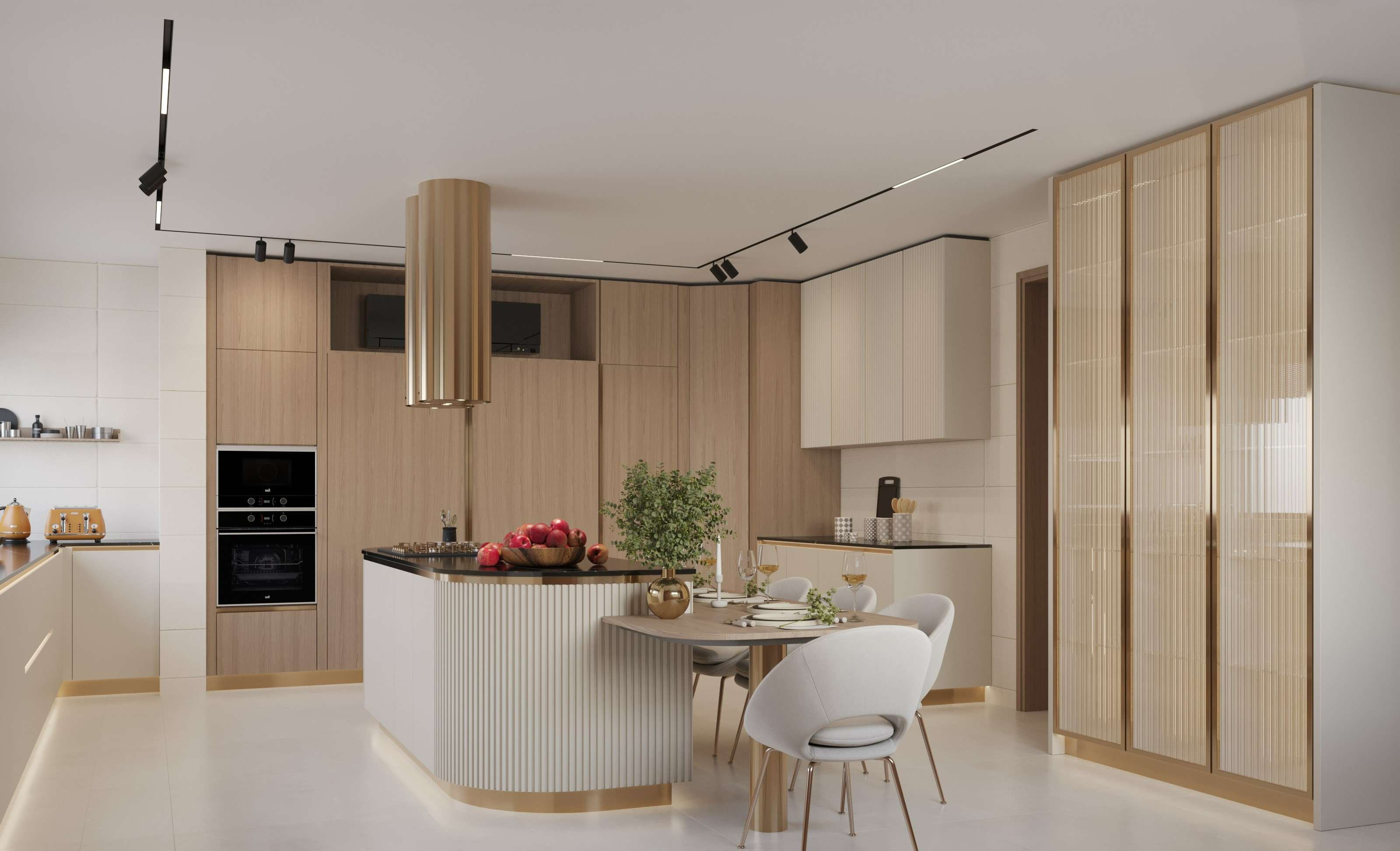 Modern kitchen featuring high-end finishes and a sleek, clean design by La Fabriqua